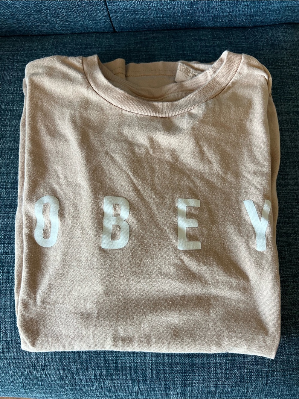 Obey Men’s Crewneck Shirt in Tan—gently loved!